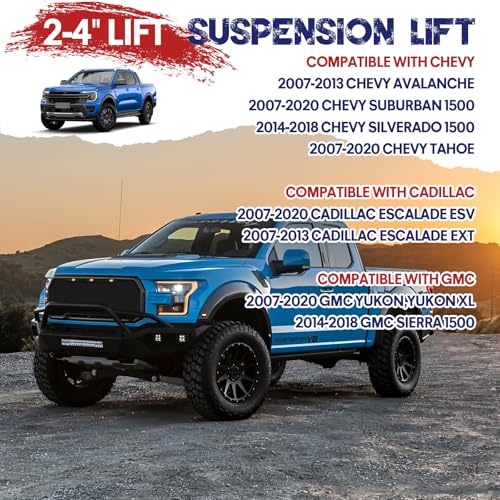 Autoptzxd 2-4" Lift Upper Control Arms Compatible with 2014-2018 Chevy Silverado GMC Sierra 1500, Front Tubular Suspension Control Arm for Cadillac Escalade Avalanche Tahoe, 2 Replacement Ball Joints - Image 3