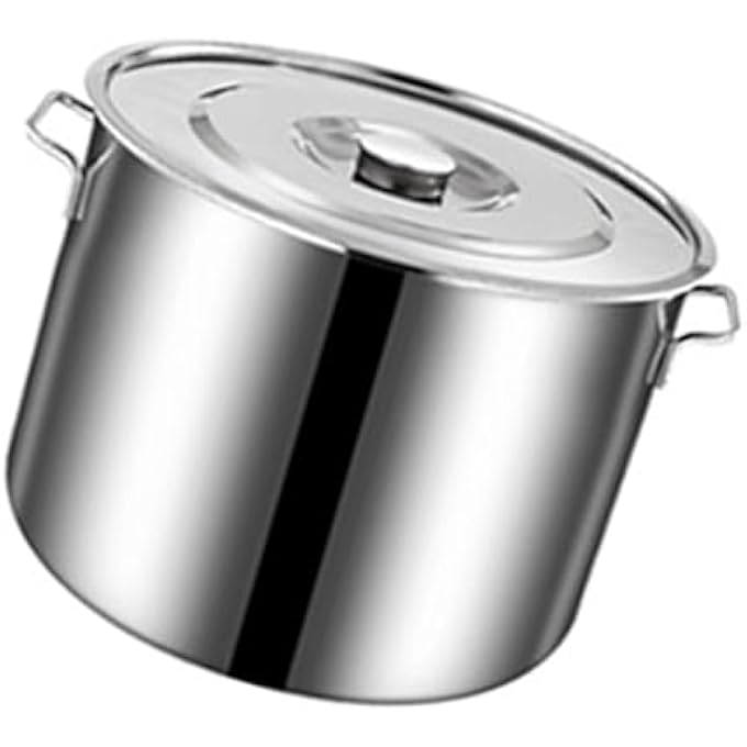 زيروديس أواني طهي من الفولاذ المقاوم للصدأ، قدر حساء كبير مع غطاء ومقابض جانبية، أدوات مطبخ مناسبة للطهي في المطاعم المنزلية، الغلي، القلي، الحساء - Image 4