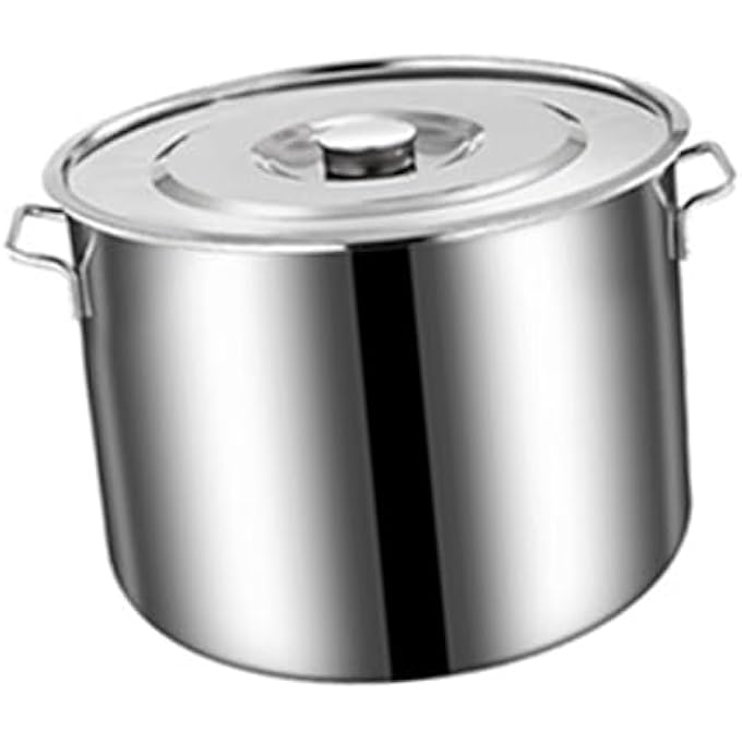 زيروديس أواني طهي من الفولاذ المقاوم للصدأ، قدر حساء كبير مع غطاء ومقابض جانبية، أدوات مطبخ مناسبة للطهي في المطاعم المنزلية، الغلي، القلي، الحساء - Image 5