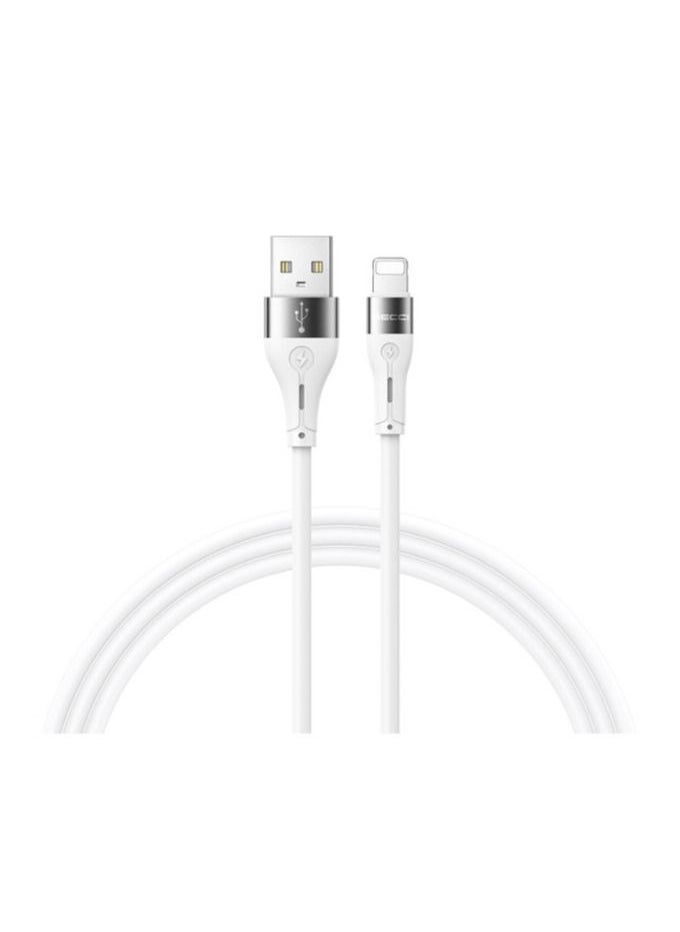 Recci RECCI RS11L 2.4A Fast Charging Silicone Lightning Cable 1M - White  - Image 1