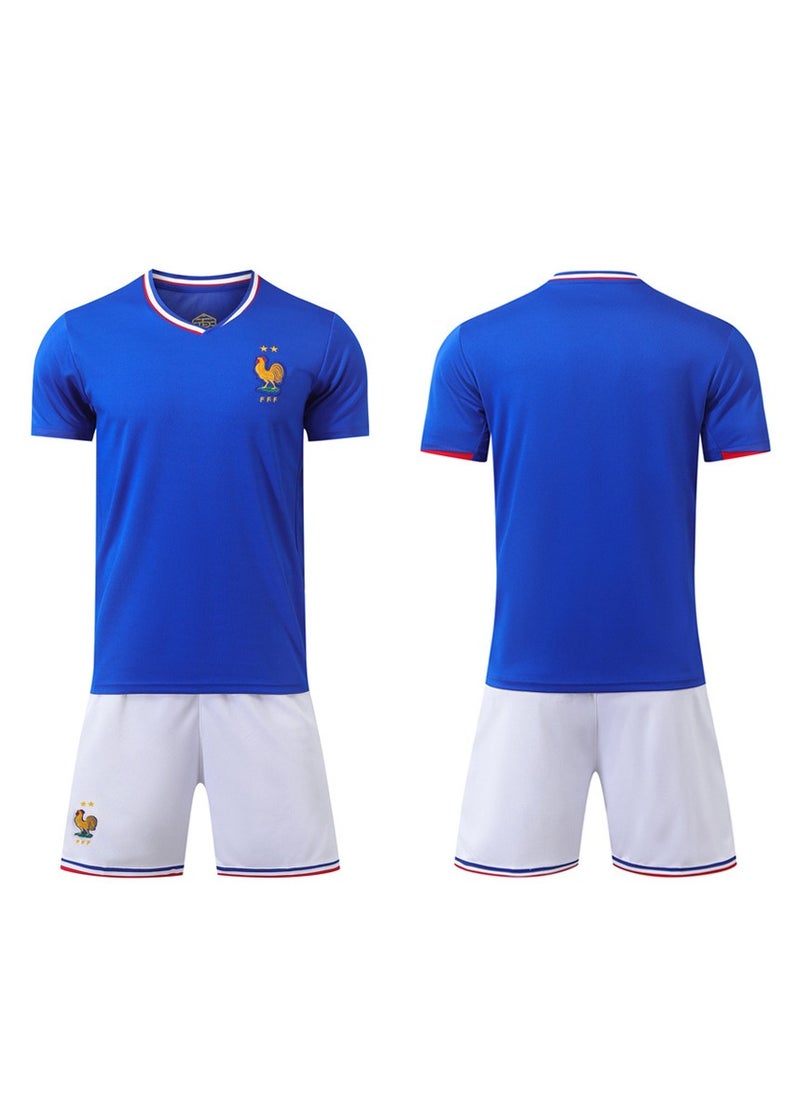 Generic 2024 European Cup French Children's And Youth Football Uniforms Two-Piece Suits No Number  - Image 1
