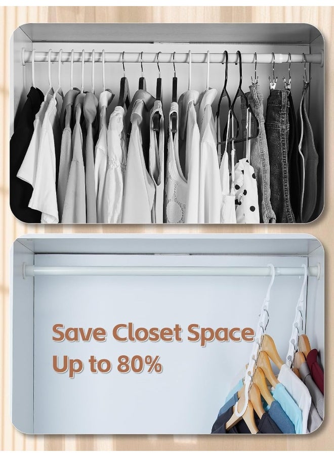 HOUSE DAY - HOUSE DAY White Magic Plastic Hangers Space Saving Organizers and Storage Clothes Hanger Multi Hangers Sturdy Wardrobe Closet for Heavy Clothes, Dorm Room Bedroom Home RV Car Camper Essentials 20 Pack - Image 1