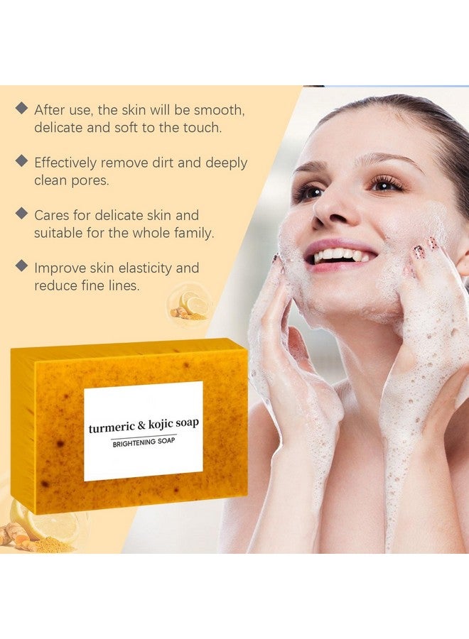 peehss Lemon Turmeric Kojic Soap, Honey Glow Lemon Turmeric Kojic Soap Bar, Organic Turmeric Soap for Face and Body, Skin Care Soap for All Skin Types, Deep Cleansing Moisturizing - Image 3
