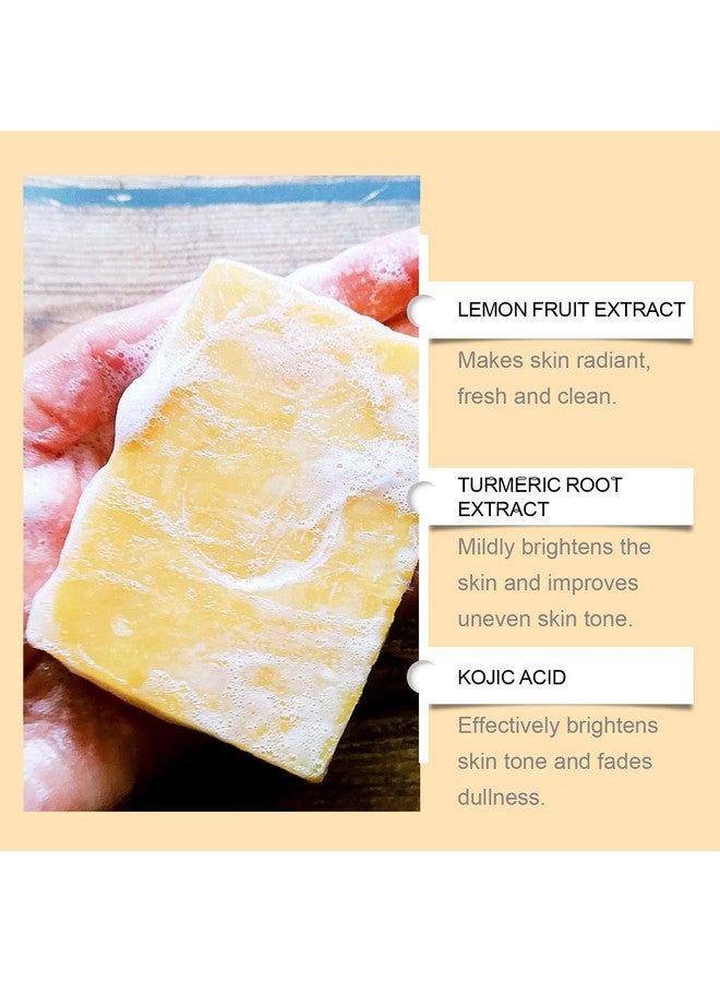 peehss Lemon Turmeric Kojic Soap, Honey Glow Lemon Turmeric Kojic Soap Bar, Organic Turmeric Soap for Face and Body, Skin Care Soap for All Skin Types, Deep Cleansing Moisturizing - Image 5