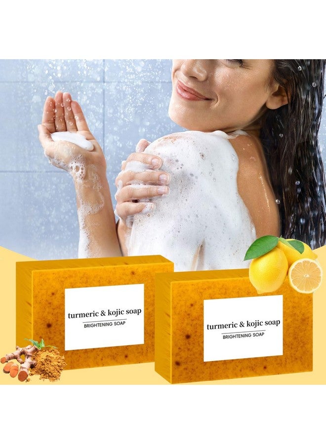 peehss Lemon Turmeric Kojic Soap, Honey Glow Lemon Turmeric Kojic Soap Bar, Organic Turmeric Soap for Face and Body, Skin Care Soap for All Skin Types, Deep Cleansing Moisturizing - Image 2