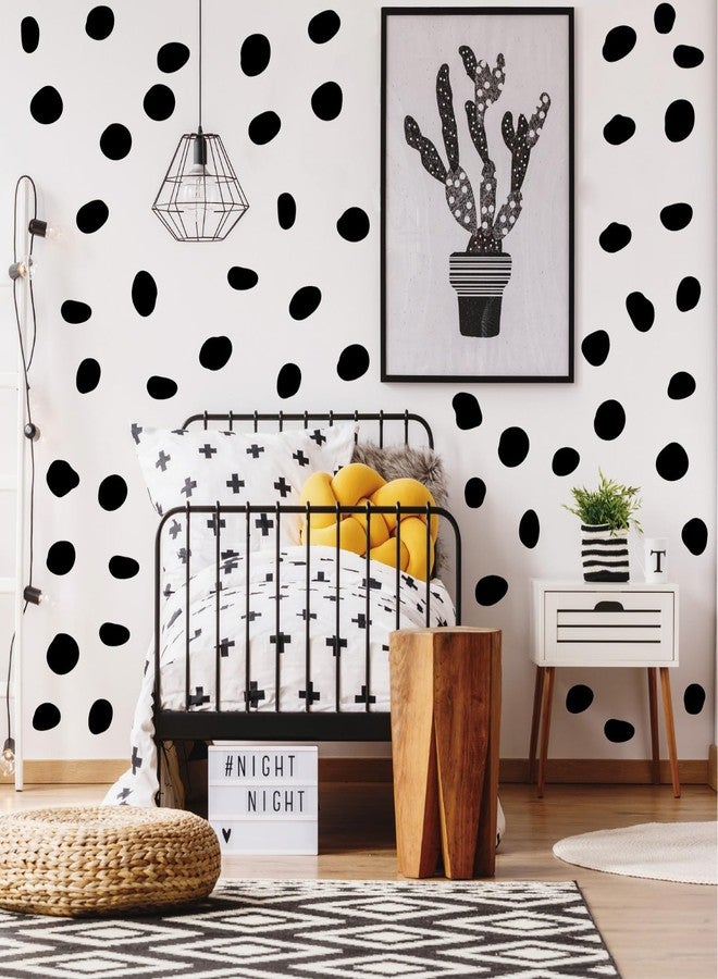 CELAENO Polka Dot Wall Decal Stickers for Kids Nursery Bedroom Removable Vinyl Irregular Black Dot Wall Stickers for Baby Girls Boys Room Decorations - Image 1