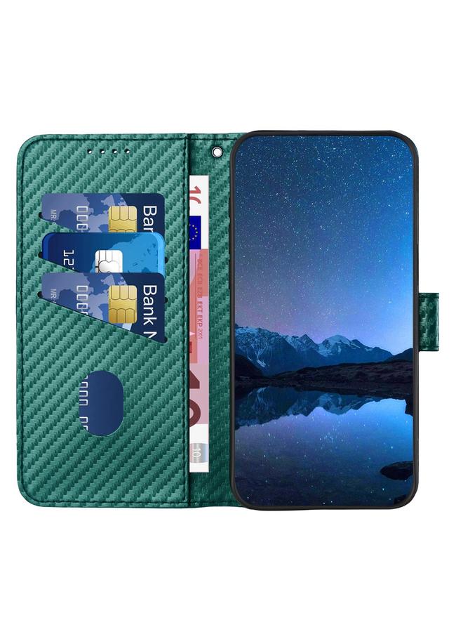 اس-توب جراب لهاتف Motorola Moto G Power 5G 2024 YX0070 مصنوع من ألياف الكربون مع مشبك من الجلد مع حبل تعليق - Image 3