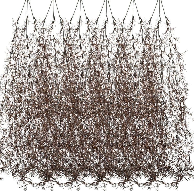 Giegxin Halloween Spanish Moss 41 Succulents Faux Moss Artificial Succulent Plants Fake Vines Hanging Plants Swamp Decoration Potted Artificial Hanging Garland (Dark Brown,6 Pack) - Image 1