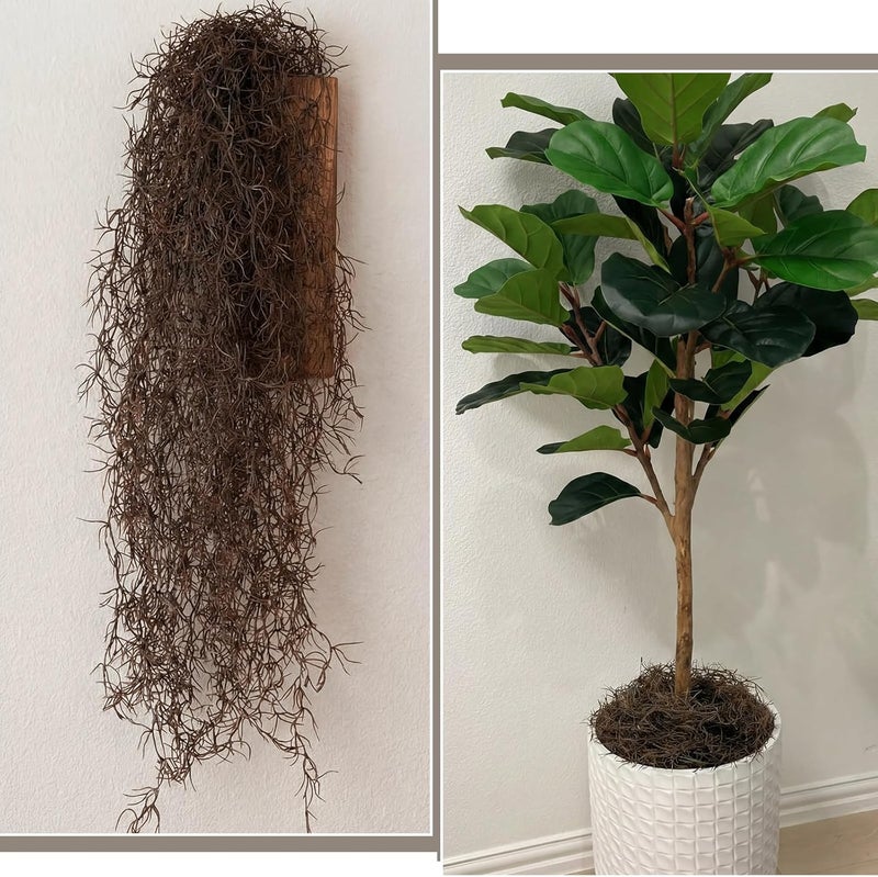 Giegxin Halloween Spanish Moss 41 Succulents Faux Moss Artificial Succulent Plants Fake Vines Hanging Plants Swamp Decoration Potted Artificial Hanging Garland (Dark Brown,6 Pack) - Image 4