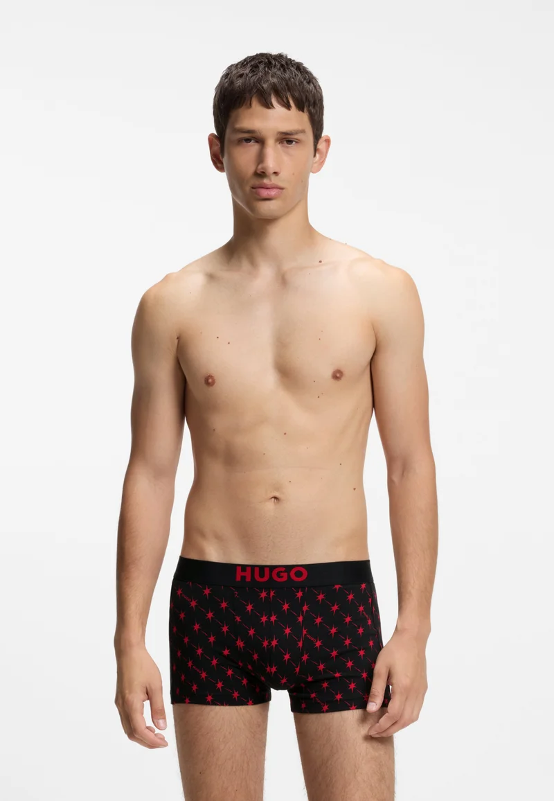 هوجو Three-pack of stretch-cotton trunks with logo waistbands