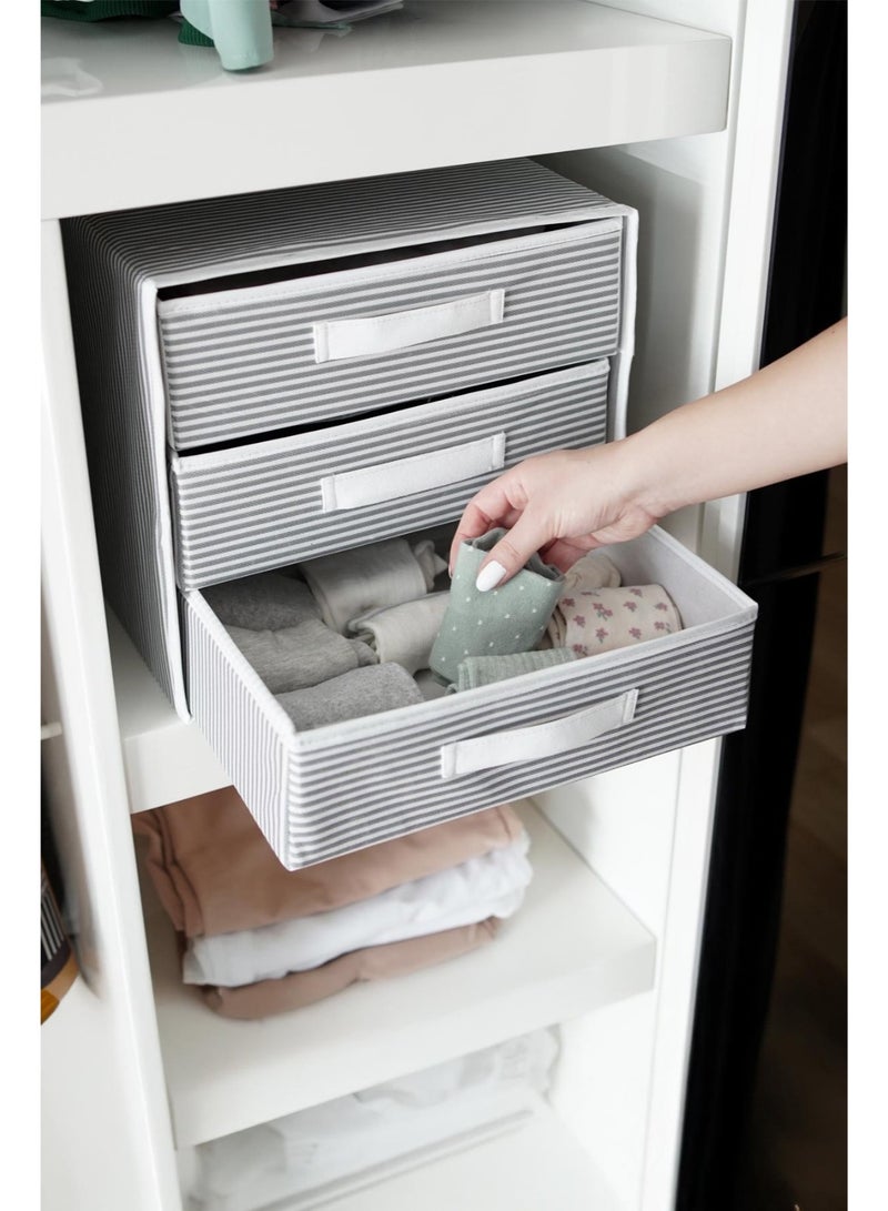 الاس هوم كوليكشن منظم تخزين قابل للطي - 3 أدراج - Image 3