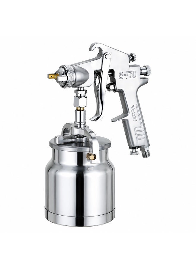 Voylet S770S Pneumatic Paint Sprayer, 1.7mm / 1.8 mm Nozzle, 1000ml Suction Feed Cup, 3.5 Bar, for Automotive, Industrial, Furniture and Workshop - Image 1