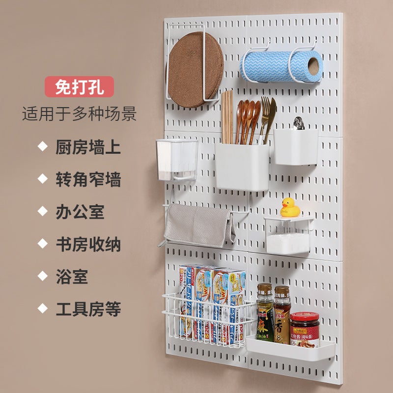 Hole Board Storage Board Punch-Free Clothing Store Live Studio Background Wall Display Stand Household Accessories Pendant - Image 4
