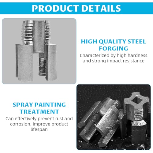 Serplex® Pipe Threading Die Head for Electric Drill 2 in 1 Integrated Internal External Tool with Hex Shank Universal 1/4 Inch Threader 3PCS - Image 5