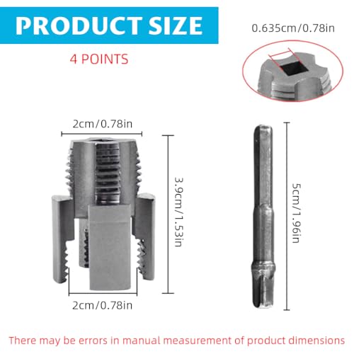 Serplex® Pipe Threading Die Head for Electric Drill 2 in 1 Integrated Internal External Tool with Hex Shank Universal 1/4 Inch Threader 3PCS - Image 2