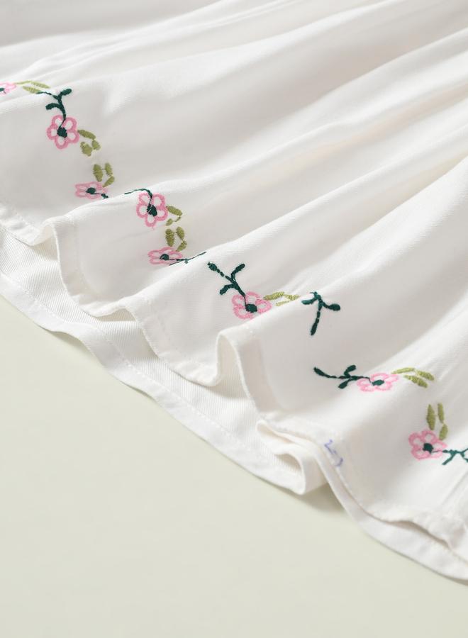 Bella Moda Embroidered Ruffled Sleeve Knee-Length Dress - Image 5