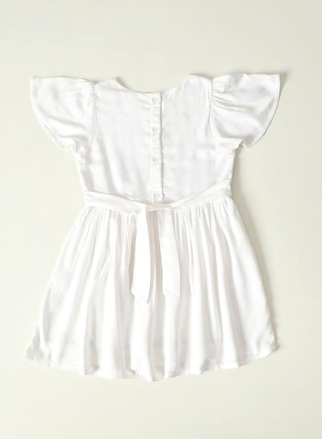 Bella Moda Embroidered Ruffled Sleeve Knee-Length Dress - Image 3