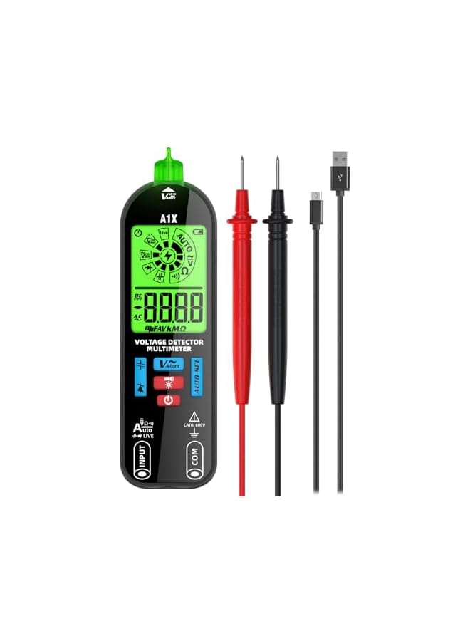PROMASS promass Smart Digital Multimeter, Rechargeable Voltmeter, Capacitance Diode Current Resistance Continuity Frequency AC DC Voltage Tester  - Image 2
