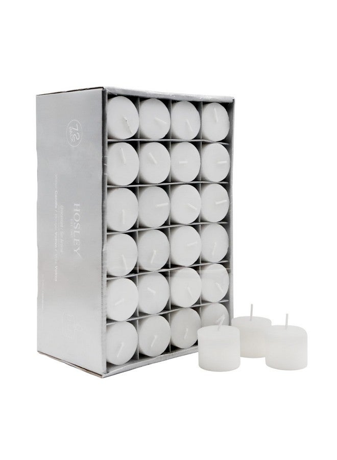 Hosley Unscented White Votive Candles, 72-Pack - Clean-Burning, Long-Lasting 10-12 Hour Burn - Ideal for Weddings, Home Décor, Spa, Events - Bulk Value for Versatile Use - Image 1