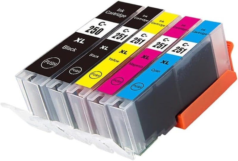 Compatible PGI250 PGI-250 CLI-251 Ink Cartridge for Use with MG5420 MG5422 MG5520 MG5522 MG6420 IP7220 MX722 MX922 IX6820 Printers (1SET)