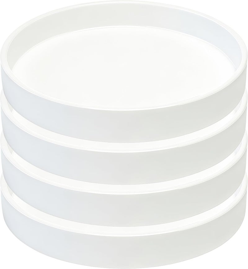 Afrine 4 Pack 5 inch Plant Saucer Drip Tray, Heavy Sturdy Plastic Planter Flower Pot Drainage Tray Plate Saucers for Indoor Outdoor Garden, Plant Water Drip Trays for pots Base (5", Creamy White) - Image 1