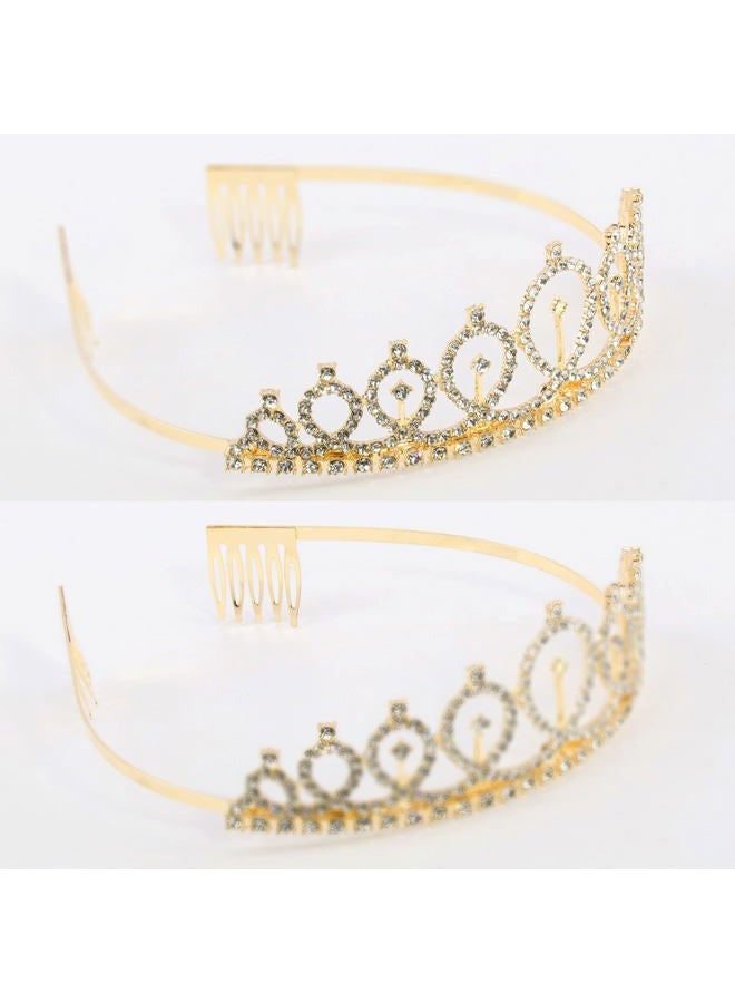 Cavetee Birthday Crowns for Women Birthday Queen Sash & Rhinestone Tiara Set Birthday Tiaras and Sash for Women Birthday Glitter Birthday Decorations Gold Birthday Tiara Crowns for Women - Image 3