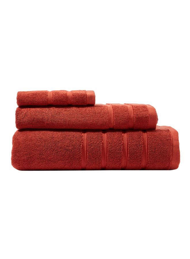 NIBEMINENT 3-Piece Vision Collection Towel Set Includes 1xBath 70x140cm, 1xHand 50x90cm, 1xFace Red 33cmx33cm - Image 1
