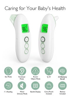 Momcozy Non-Contact Forehead and Ear Thermometer, Digital Infrared Thermometer for Adults and Children, with Child Mode, Fever Alarm Function, Mute and Memory Functions, Fast and Accurate Measurement  - Image 5
