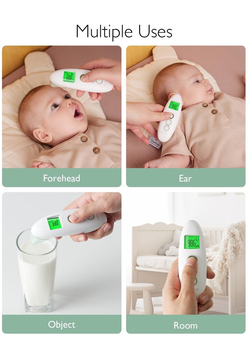 Momcozy - Non-Contact Forehead and Ear Thermometer, Digital Infrared Thermometer for Adults and Children, with Child Mode, Fever Alarm Function, Mute and Memory Functions, Fast and Accurate Measurement - Image 1
