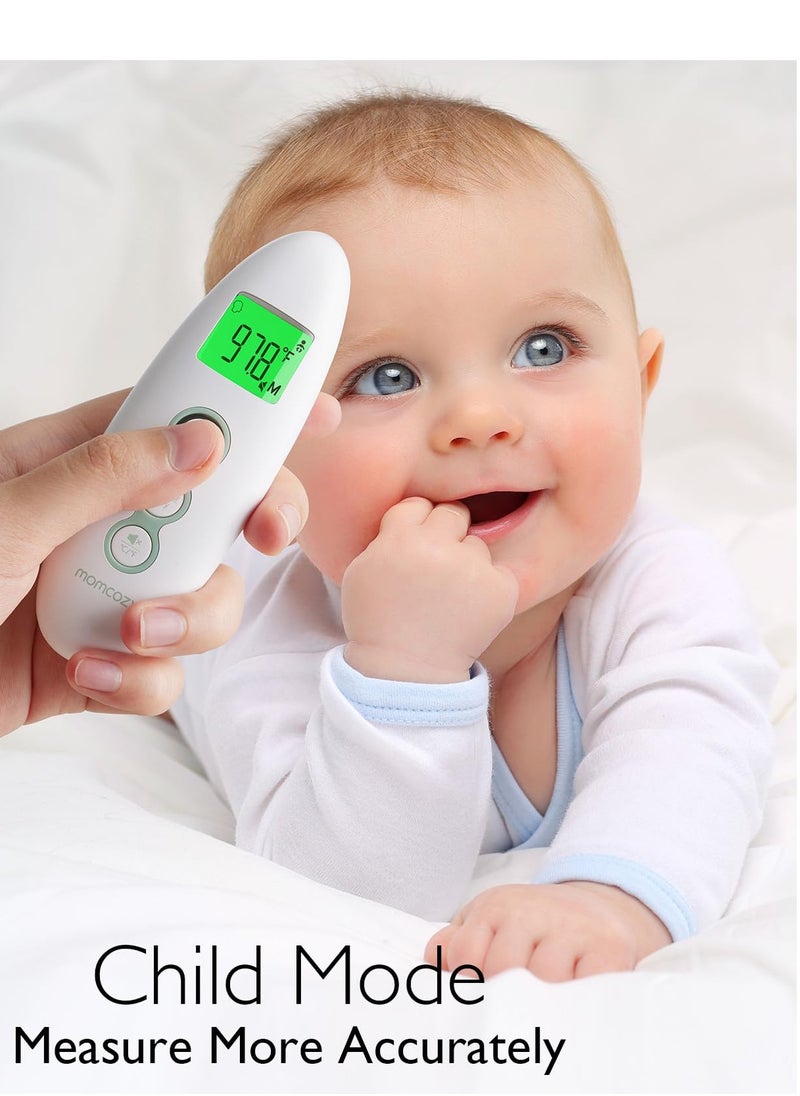 Momcozy - Non-Contact Forehead and Ear Thermometer, Digital Infrared Thermometer for Adults and Children, with Child Mode, Fever Alarm Function, Mute and Memory Functions, Fast and Accurate Measurement - Image 1