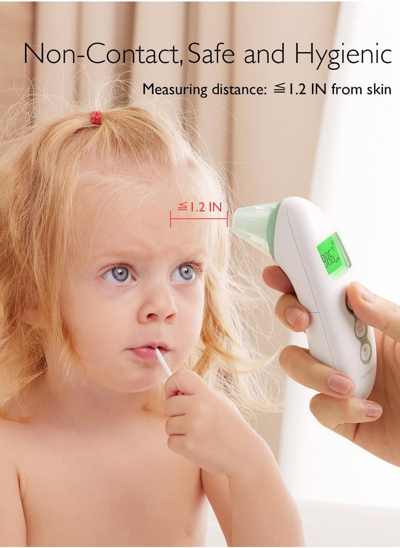 Momcozy - Non-Contact Forehead and Ear Thermometer, Digital Infrared Thermometer for Adults and Children, with Child Mode, Fever Alarm Function, Mute and Memory Functions, Fast and Accurate Measurement - Image 1