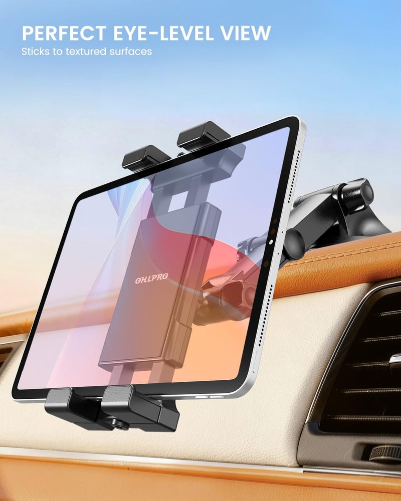 OHLPRO Tablet Holder for Car Dashboard & Windshield, Long Arm Suction Cup Tablet Mount Fits 5-17" iPad Pro/Air/Mini, Stable iPad Car Mount for Truck/SUV/Semi, Ideal Tech Gift for Drivers & Traveler - Image 2