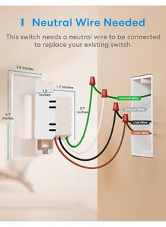 meross meross Smart WiFi Dimmer Switch and Remote Kit, Single Pole, Neutral Wire Required, Work with Apple HomeKit, Alexa, Google Home and SmartThings, 2.4GHz WiFi, Remote and Voice Control, No Hub Required  - Image 3
