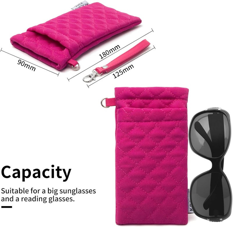 Face Shadow Double Glasses Case Soft Eyeglass Case For Women Men Squeeze Top Sunglasses Case With Cleaning Cloth - Image 3