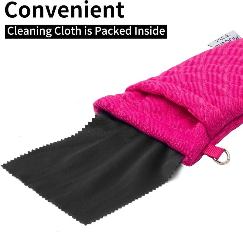 Face Shadow Double Glasses Case Soft Eyeglass Case For Women Men Squeeze Top Sunglasses Case With Cleaning Cloth - Image 4