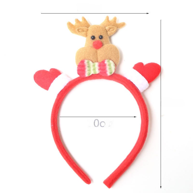 Christmas Headbands Reindeer Antler Snowman Party Favors Single brown deer head hoop 