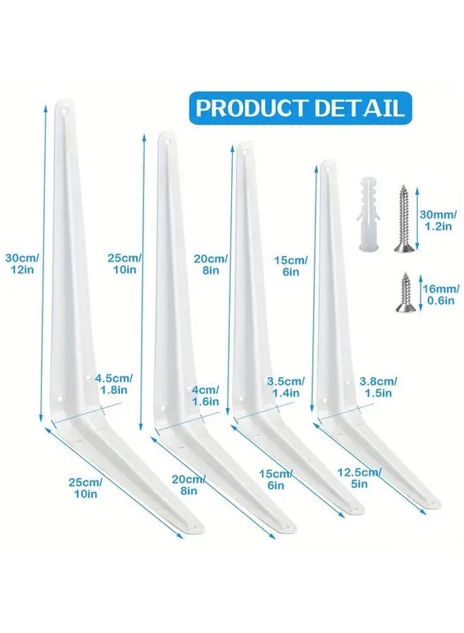 24 Packs 12x10 Inch Heavy Duty White Steel Shelf Brackets L J Wall Corner Brace - Image 4