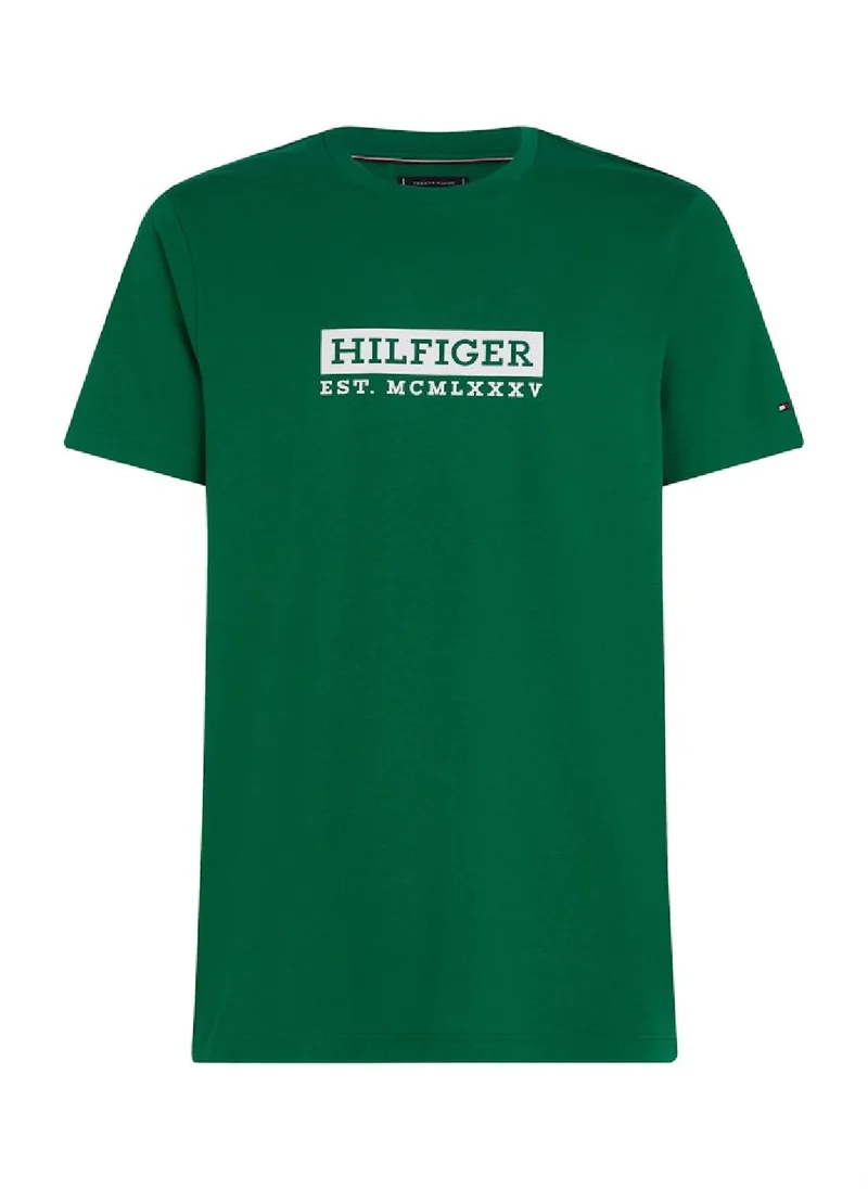 TOMMY HILFIGER Men's Graphic T-Shirt - Cotton, Green