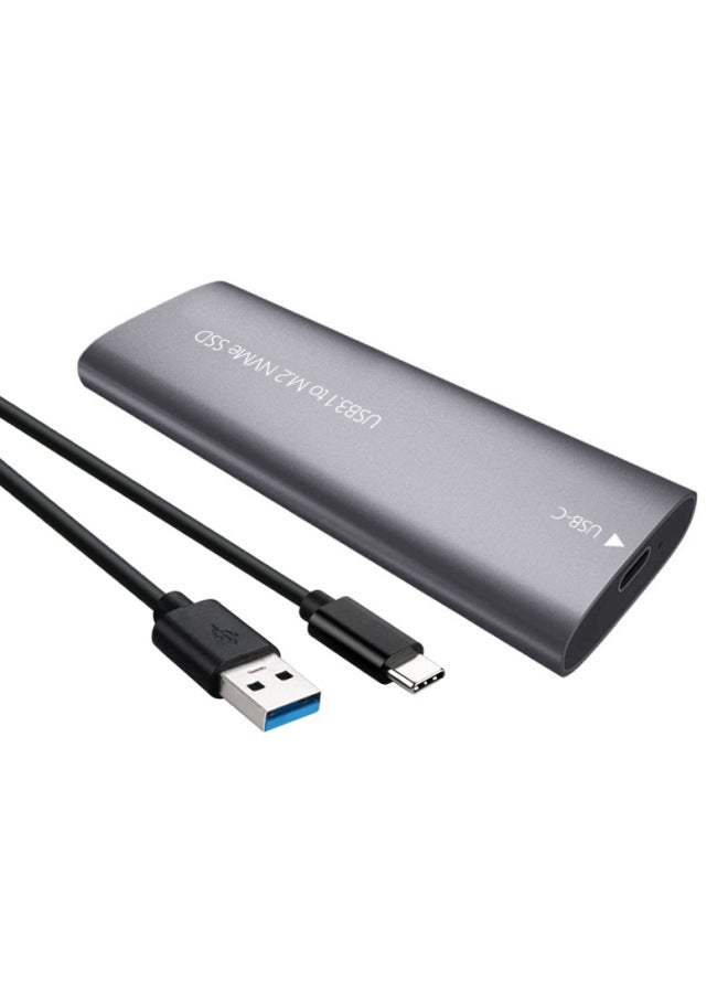 M.2 Hard Disk Box Supports NVMe Protocol SSD To USB3.1 Solid Metal Type-c External Mobile Hard Disk Box-Color:TP06-AC (NVME Single Protocol) Gray - Image 3