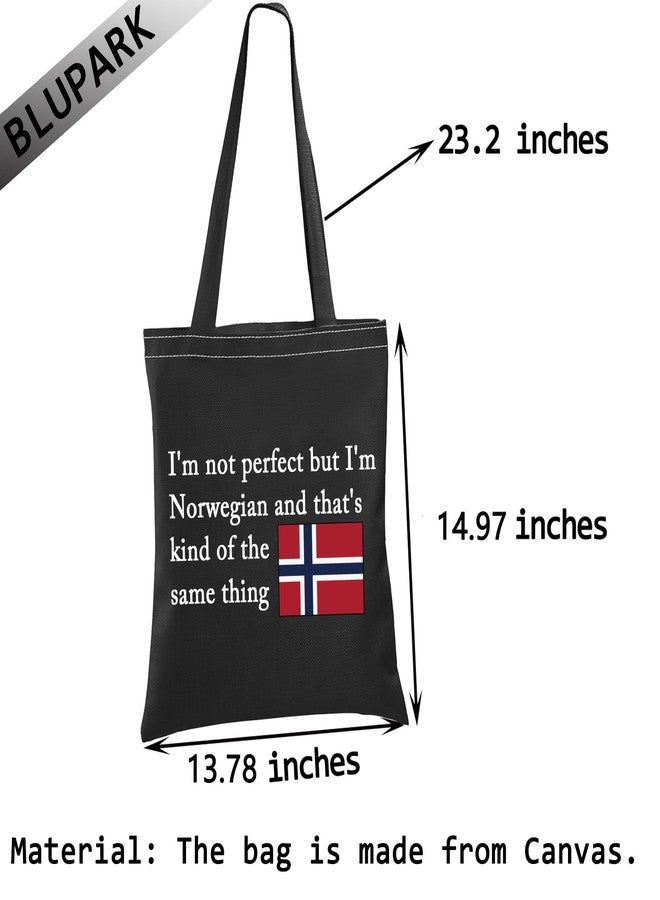 BLUPARK Norwegian Gift Norway Native Shopping Bag Norway Flag Tote Bag for Norwegian (I'm Norwegian BK) - Image 2