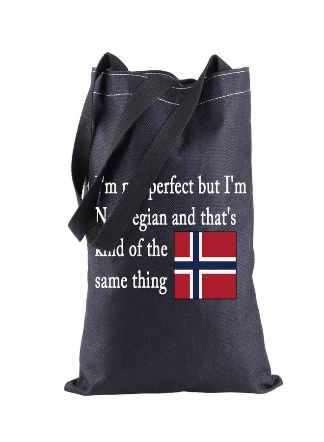 BLUPARK Norwegian Gift Norway Native Shopping Bag Norway Flag Tote Bag for Norwegian (I'm Norwegian BK) - Image 1