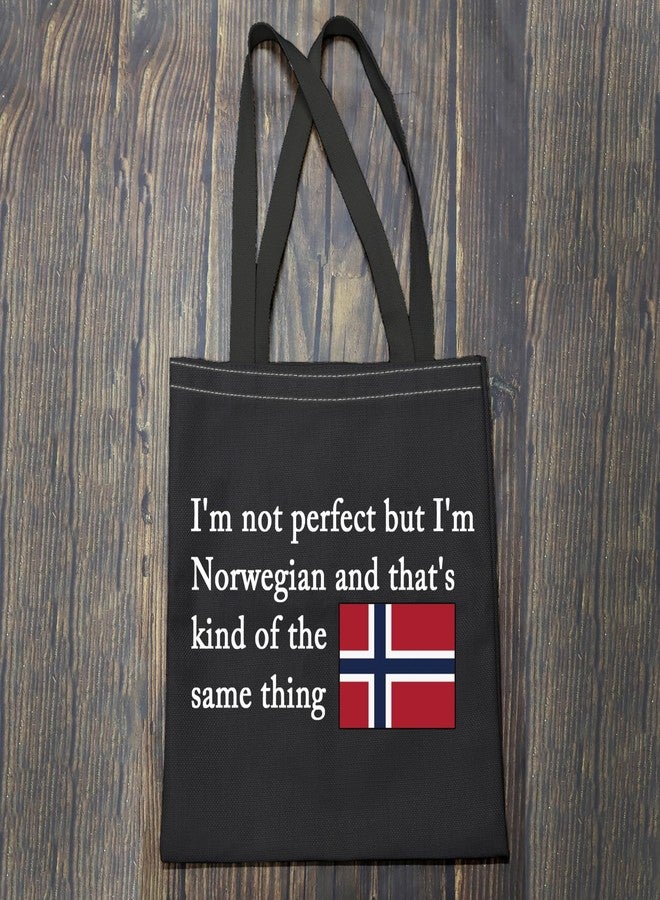 BLUPARK Norwegian Gift Norway Native Shopping Bag Norway Flag Tote Bag for Norwegian (I'm Norwegian BK) - Image 4