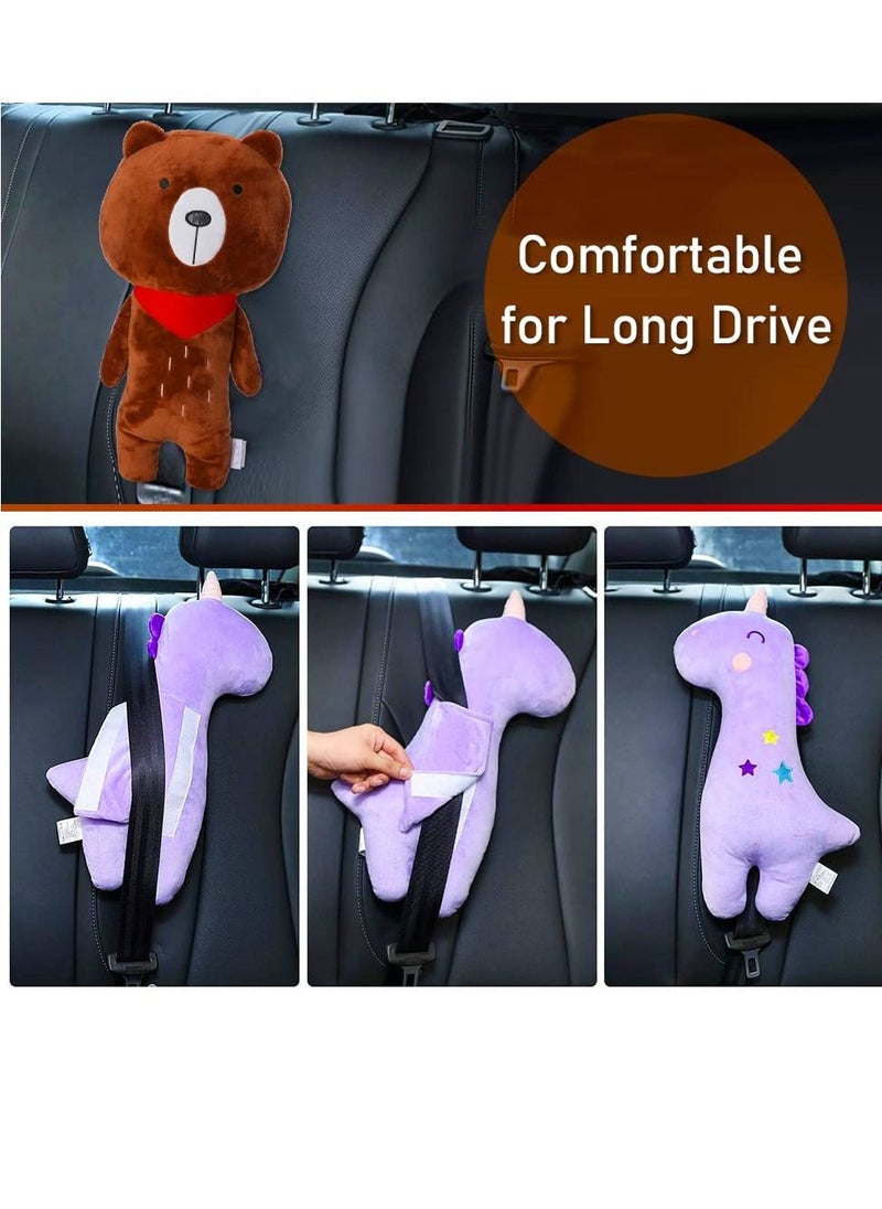 KASTWAVE Seat Belt Cover Pillow for Kids, Car Seatbelt Cushion Head Shoulder Neck Support Protector Pad, Soft Stuffed Plush Travel Vehicle Safety Belts Strap  Seatbelt Pillow For Kids Of All Ages  - Image 2
