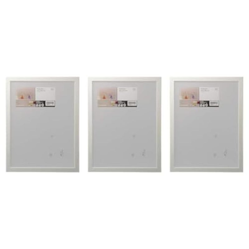 FISKBO طقم من 3 إطارات بلاستيك وألواح ألياف، 30×40 سم، أبيض - Image 1