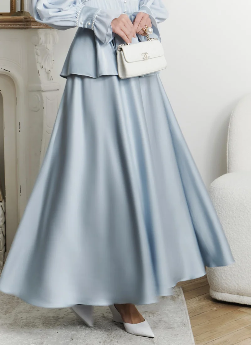 Lichi  Maxi dress with puff sleeves and pearl decoration for Women | Best Price UAE
