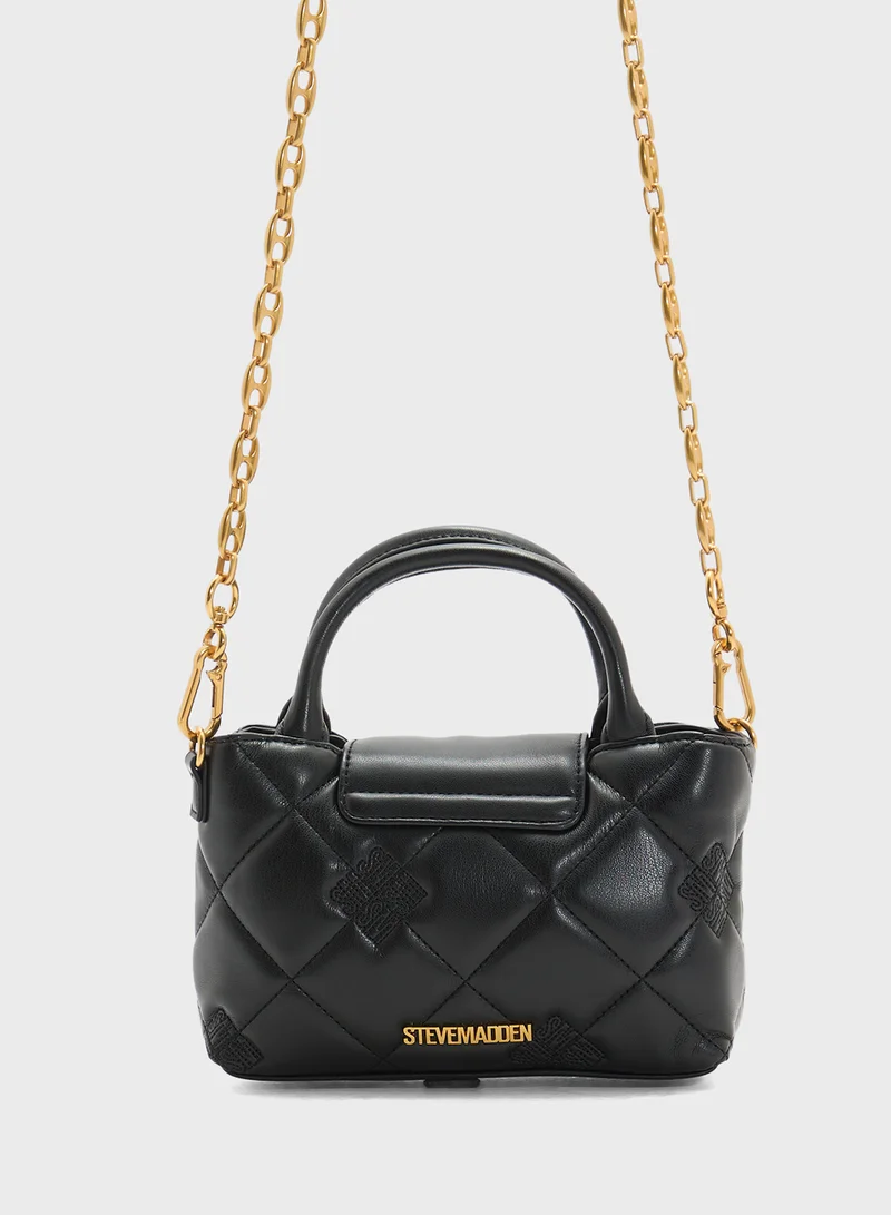 ستيف مادن Bosco Quilted Flap Over Logo Satchel Bag