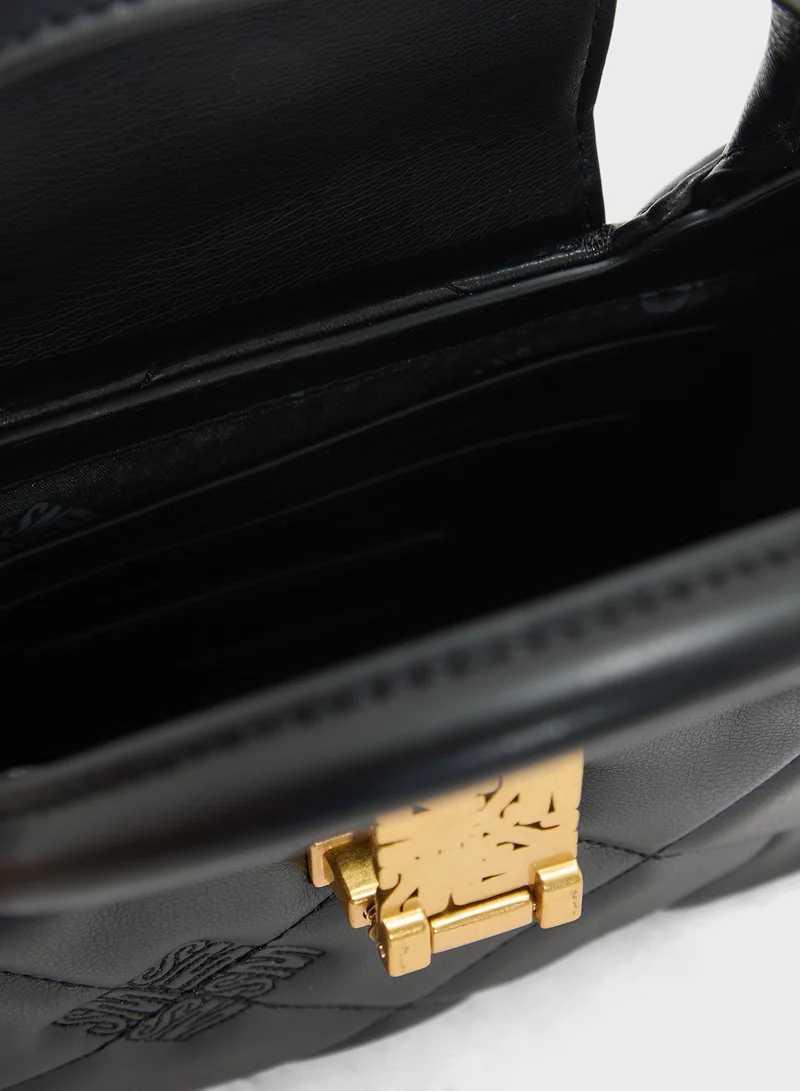 ستيف مادن Bosco Quilted Flap Over Logo Satchel Bag