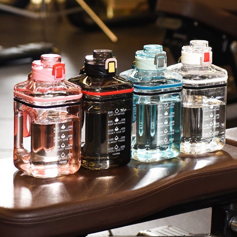 Motivational Time Marker Water Bottle: 2200ML White Food-Graded Material - Leak-Proof Spring-Loaded Lock Cap Wide Opening for Sports Cycling Daily Hydration - Image 5