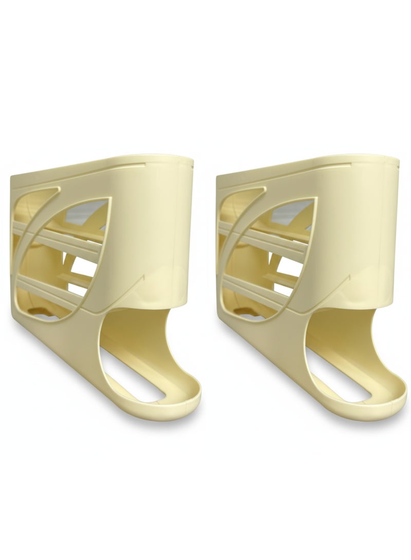 DIGI CORE 2 Pieces 3-Tier Rolling Egg Storage Box for Refrigerator, Holds 24 Eggs, Space-Saving Side Door Design, Durable Plastic Egg Holder, Large Capacity Egg Organizer for Kitchen & Fridge Storage Ideal for Kitchen & Fridge Organization Yellow - Image 1