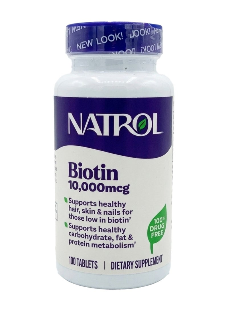 Natrol Beauty Biotin 10000 mcg 100 Tablets - Image 1
